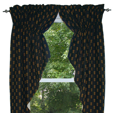 Pineapple Town - Black Gathered Swag C6660011 - The Fox Decor